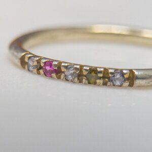 Sterling Silver Dainty CZ Stacking Band – Size 7